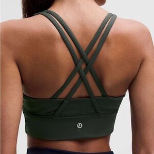 Lululemon Energy Longline Bra *Medium Support, Rainforest Green - size 4